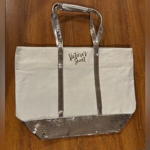 Victoria's Secret White Tote with Sequins